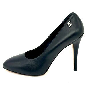 CHANEL 19C Lambskin Leather Hidden Platform Heels Pumps Shoes